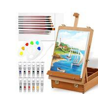 Без бренда «Набор подарочный «Две картинки» 27 предметов: этюдник 35 см из бука, краски акрил 12x12 мл, 2 холста 22x30 на мдф, 10 кистей, мастихин, палитра» в Твери в интернет-магазине Без бренда «Набор подарочный «Две картинки» 27 предметов: этюдник 35 см из бука, краски акрил 12x12 мл, 2 холста 22x30 на мдф, 10 кистей, мастихин, палитра» в Твери