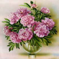 Без бренда «Пионы в круглой прозрачной вазе» в Твери