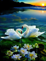 Без бренда «Пара белых лебедей на воде» в Твери