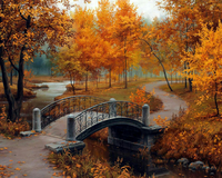 Без бренда «Коробка 20 шт: Осенний парк с мостом» в Твери