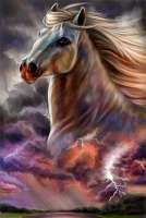 Без бренда «Белый конь на фоне ночной грозы» в Твери в интернет-магазине  Без бренда «Белый конь на фоне ночной грозы» в Твери