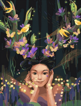 Без бренда «Темноглазая девчонка с цветами и птицами в волосах» в Твери