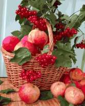 Без бренда «Плетёная корзина с калиной и яблоками» в Твери