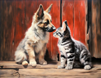 Без бренда «Знакомство котенка и щенка» в Твери в интернет-магазине  Без бренда «Знакомство котенка и щенка» в Твери