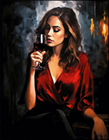 Без бренда «Девушка в красном платье с бокалом вина» в Твери в интернет-магазине  Без бренда «Девушка в красном платье с бокалом вина» в Твери