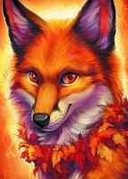 Без бренда «Хитрая лиса с осенним венком» в Твери в интернет-магазине  Без бренда «Хитрая лиса с осенним венком» в Твери