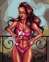 Без бренда «Девушка в нижнем белье с бокалом вина» в Твери в интернет-магазине  Без бренда «Девушка в нижнем белье с бокалом вина» в Твери